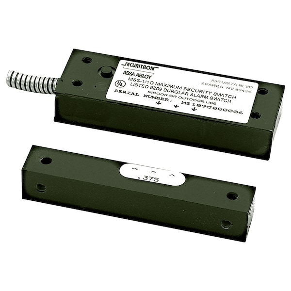 Mag Lock, Surface Mount Maximum Security Switch, Black, 12/24 VDC